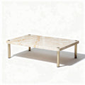 Marble top coffee table with metal legs 120 x 80 x 30cm for modern décor