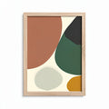 Abstract wall art print in wooden frame 30 x 20 x 2cm multi-color design