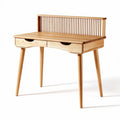 Wooden writing desk with two drawers and slatted backrest 80 x 40 x 75cm