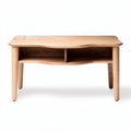Natural wood coffee table with storage compartments 90 x 50 x 40cm