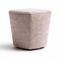 Fabric upholstered pouf ottoman in light pink 35 x 35 x 40cm