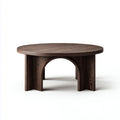 Wooden coffee table for living room 150 x 80 x 45cm oval shape natural finish