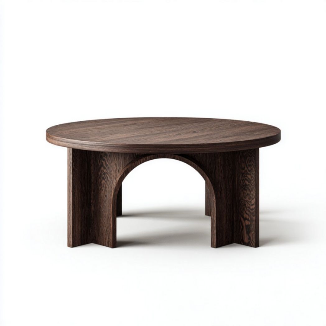 Wooden coffee table for living room 150 x 80 x 45cm oval shape natural finish